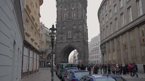 Prague Powder Tower Stock Footage 69235712