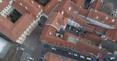 Prague Red Roofs Skyline Stock Footage 121010189