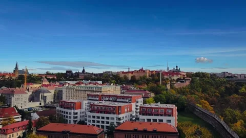 Prague Red Rooftops Aerial View Czech Republic Cityscape 4K B-roll Footage Stock Footage 320182511