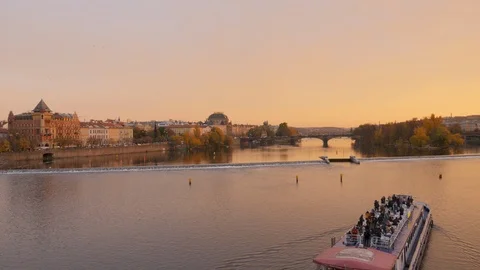 Prague River boat Video stock 122298394