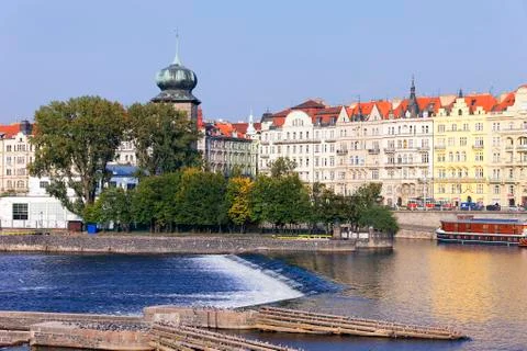 Prague from the river. Stock Photos