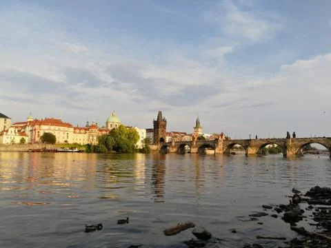 Prague by the river Stock Photos