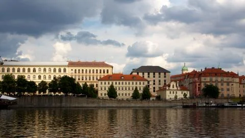 Prague Riverside Stock Photos