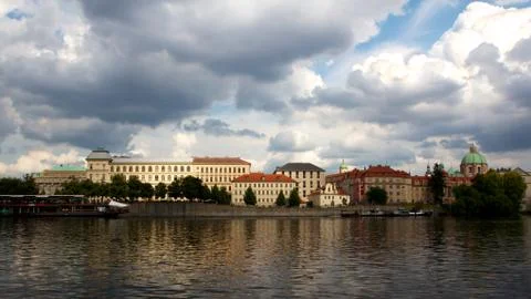 Prague Riverside Stock Photos