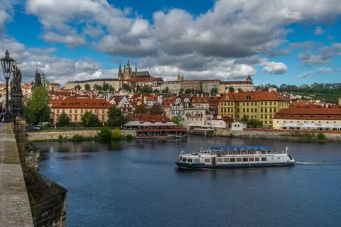 Prague riverside view Stock Photos