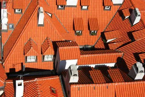 Prague roofs Stock Photos