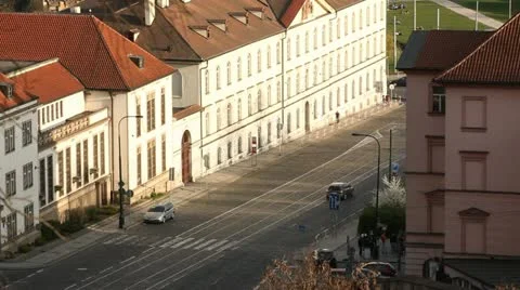 Prague Rooftop View Stock Footage 12374260