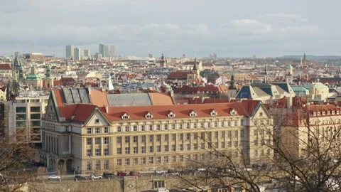 Prague rooftops and historic buildings from above, Czech Republic Vídeo Stock 240357647