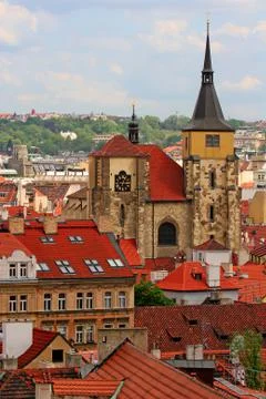 Prague rooftops Stockfoto's