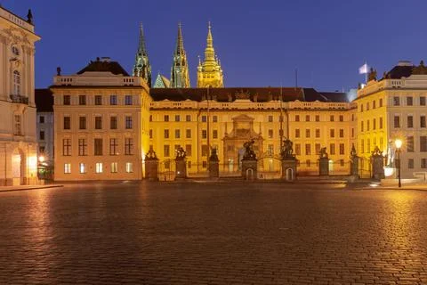 Prague royal complex at sunset, Prague, Czech Republic Stock Photos