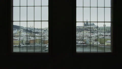 Prague seen from a window Stock Footage 217370089