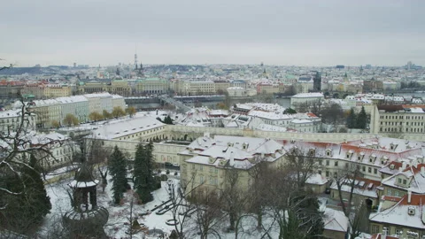 Prague seen on a winter day Stock Footage 217367806