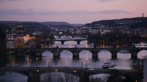Prague skyline Stock Footage 126412603