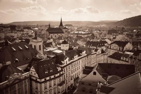 Prague skyline rooftop view Foto stock