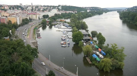 Prague Skyline. View from Vysehrad. Stock Footage 40726618