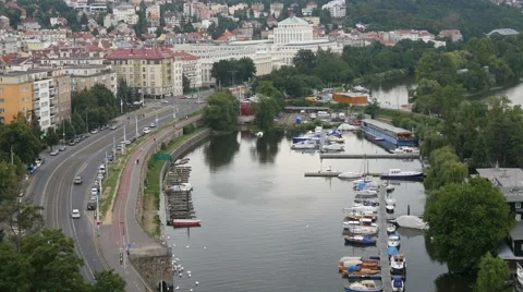 Prague Skyline. View from Vysehrad. Stock Footage 40726627