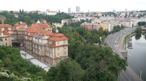 Prague Skyline. View from Vysehrad. Stock Footage 40726632