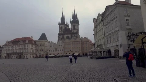 Prague square Stock Footage 97156047