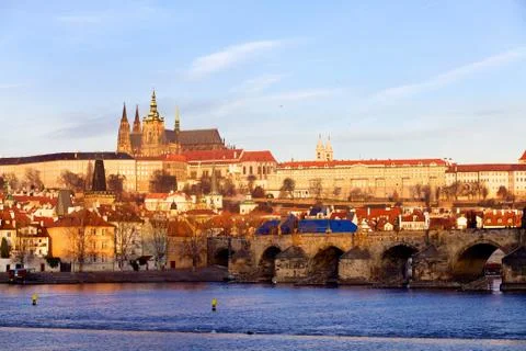 Prague St. Vitus Cathedral and Mala Strana, Czech Republic Stock Photos