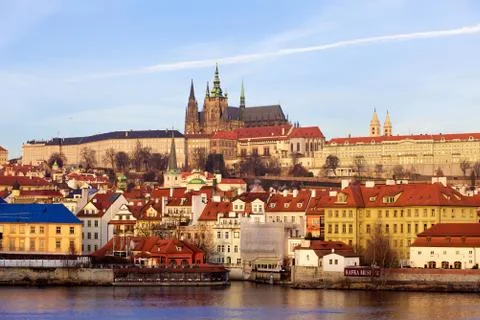 Prague St. Vitus Cathedral and Mala Strana, Czech Republic Stock Photos