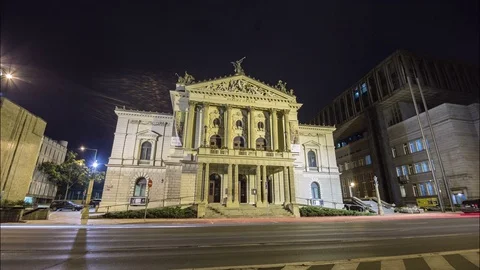 Prague State Opera Hyperlapse Stock Footage 70539339