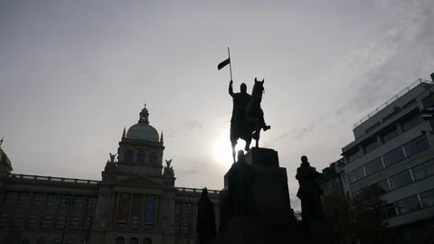 Prague statue timelapse Video stock 122287682
