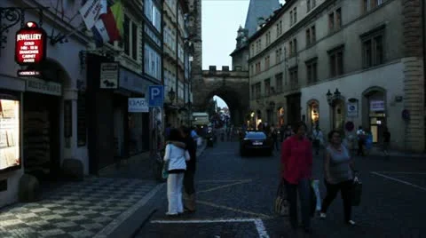 Prague Street 1 Video stock 12821516
