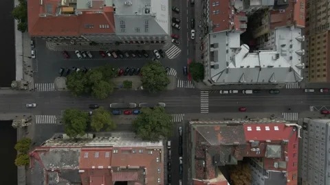 Prague Street From top view Stock Footage 220786091