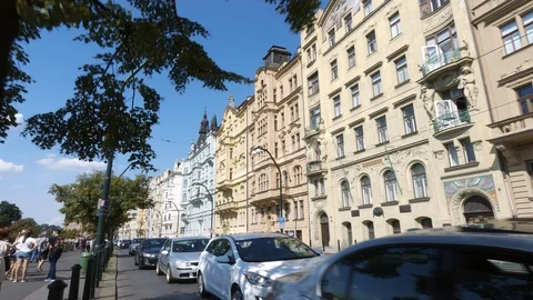 Prague Streets Hyperlapse Stock Footage 96108616