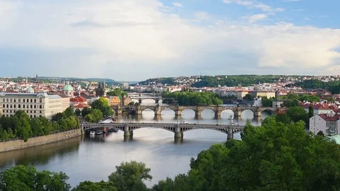 Prague in a summer day Stock Footage 74665525