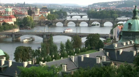 Prague summer scenery Stock Footage 499611