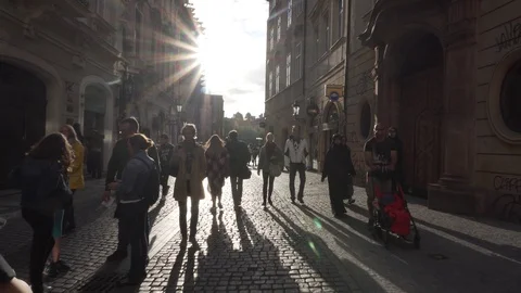 Prague sunset 库存影片 91497428