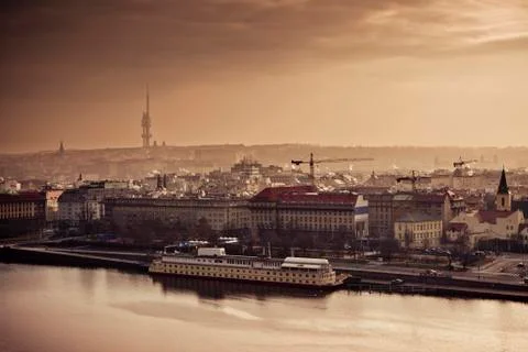 Prague at sunset Fotos Stock