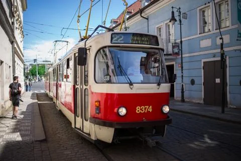 Prague Tram Stock Photos