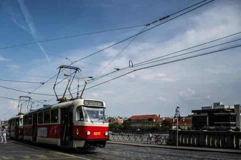 Prague tram Foto stock