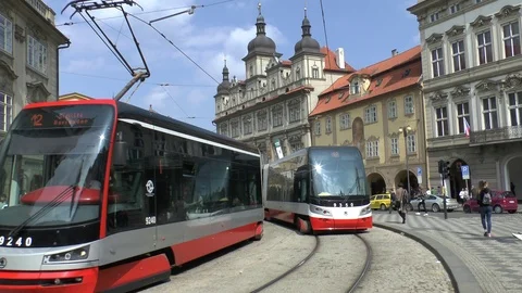 Prague. Trams. Stock Footage 101359125