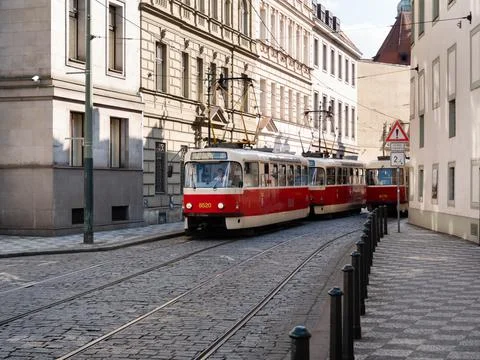 Prague Tramway No. 12 in the Lesser Town Stock Photos
