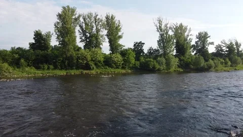 Prague Trója - Drone panorama view aerial footage Vltava river sunny weather Stock Footage 155454484