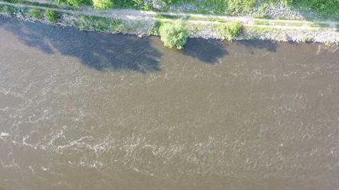 Prague Trója - Drone panorama view aerial footage Vltava river sunny weather Stock Footage 155456213