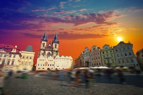 Prague under sunlight. Stock Photos