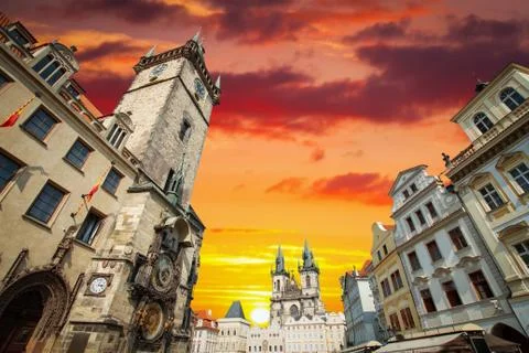 Prague under sunlight. Stock Photos