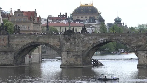 Prague. View of the Charles Bridge. Stock-Footage 101312498