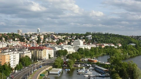 Prague view timelapse Stock Footage 101063325