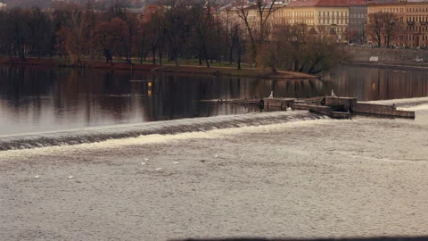Prague Vitava river Stock Footage 132347238