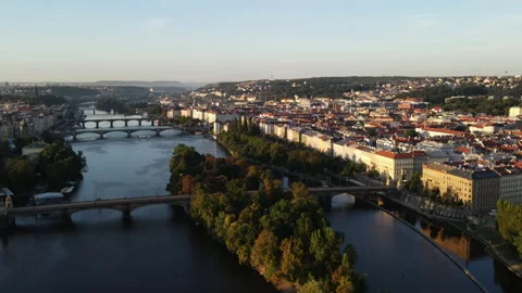 Prague Vitava river Stock Footage 207752436