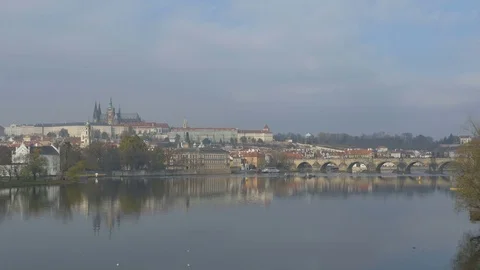 Prague Vltava River Stock Footage 82698160