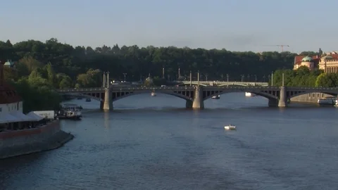 Prague Vltava River Stock Footage 111339574