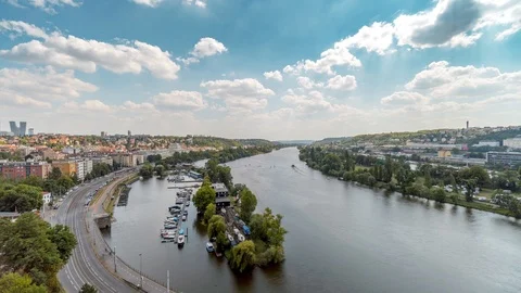 Prague Vltava river / Time Lapse Video 4K Vidéo 95051409