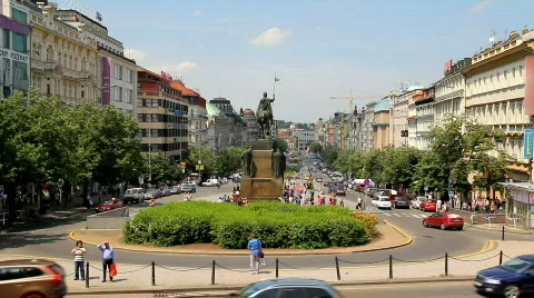 Prague Wenceslas Square 21 Stock Footage 773199