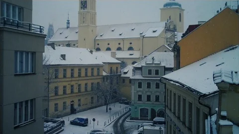 Prague in the Winter 2 Video stock 103347934